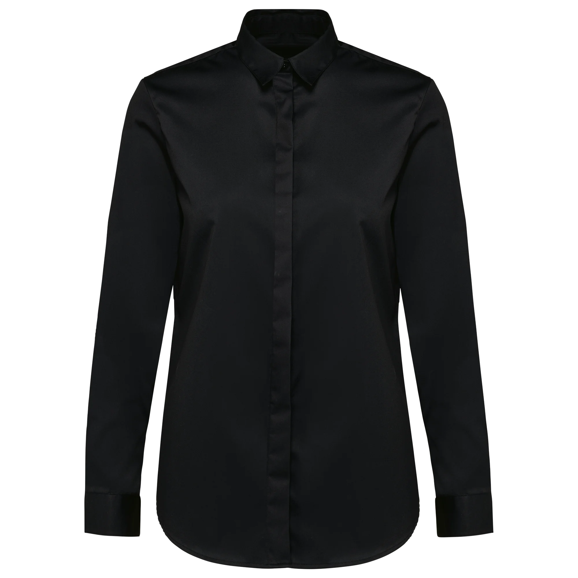 Chemise twill manches longues femme — Black