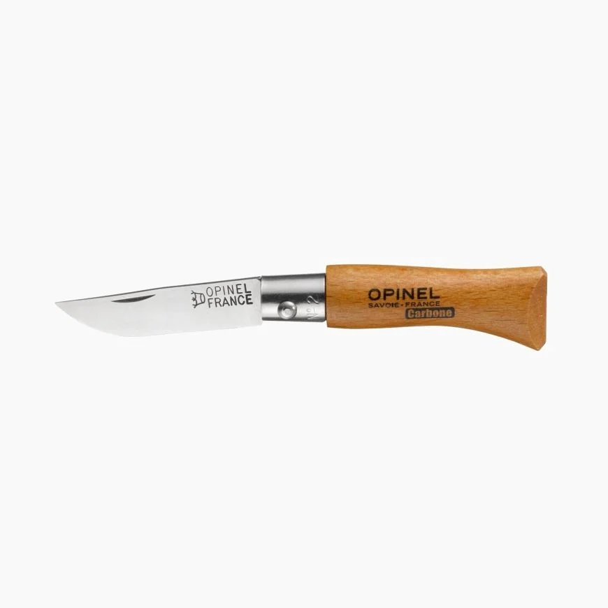 Couteau Opinel n°2 lame en carbone et manche en hêtre