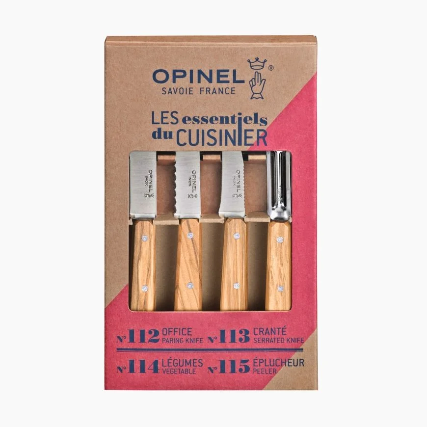 Couteaux de cuisine en Olivier - Coffret de 4 Opinel Essentiels