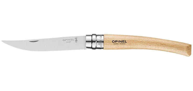 Opinel 10 pliant lame éffilée en inox et manche en hêtre