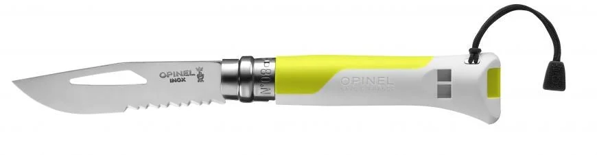 Opinel n°8 outdoor - manche jaune fluo