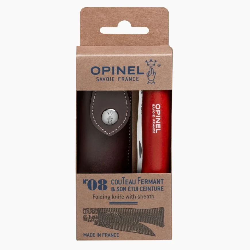 Pack Opinel - Couteau baroudeur n°8 rouge + étui alpine