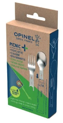 Picnic plus Opinel - Set de cuillère et fourchette amovible