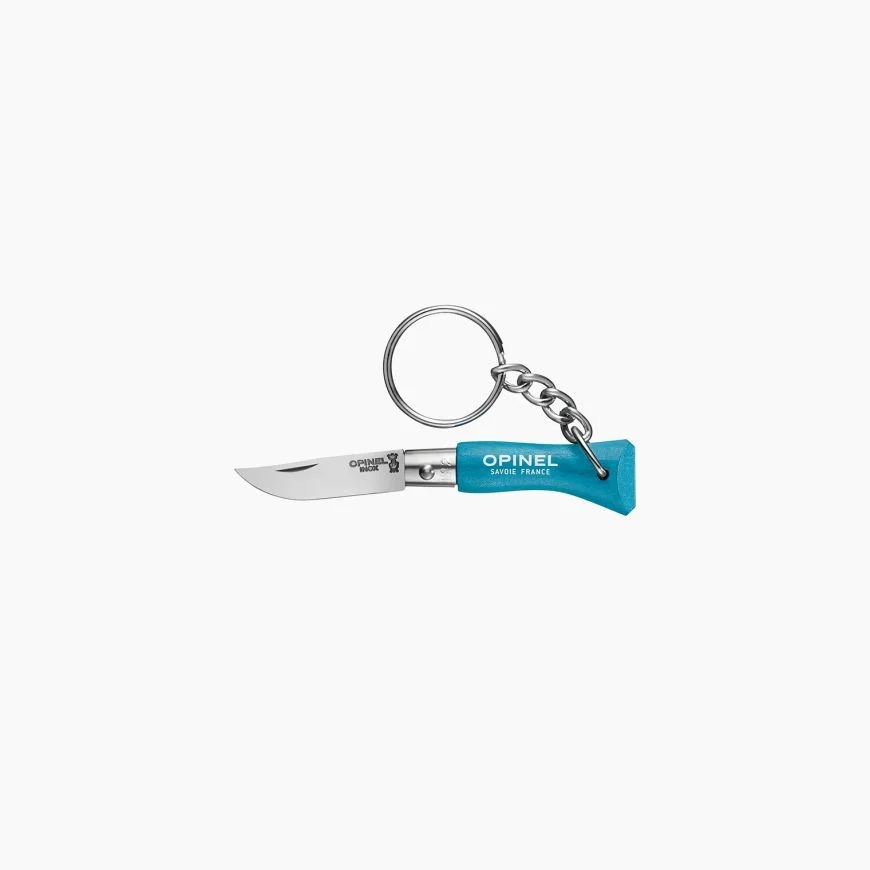 Porte clé Opinel n°2 Bleu cyan - Lame inox pliante