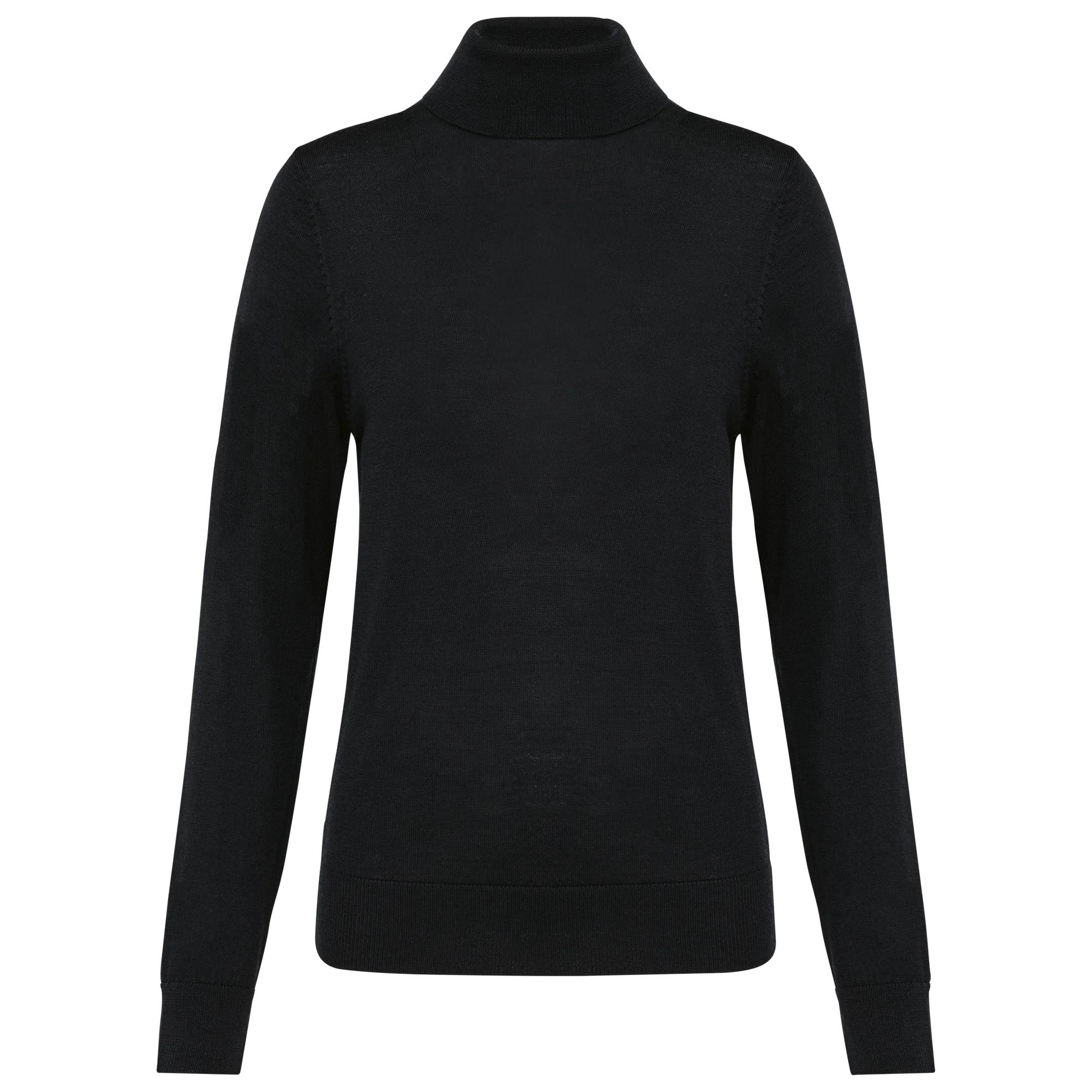 Pull Mérinos col roulé femme — Black