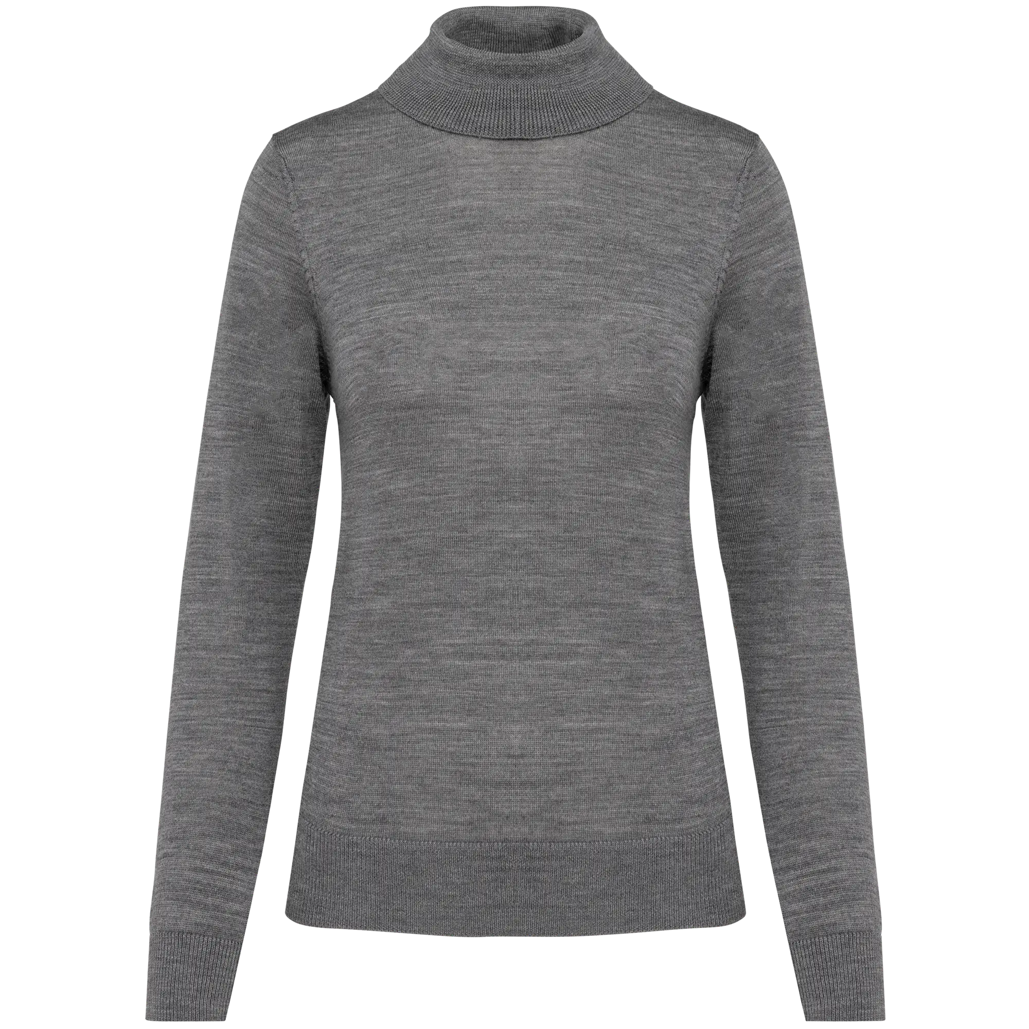 Pull Mérinos col roulé femme — Grey Heather