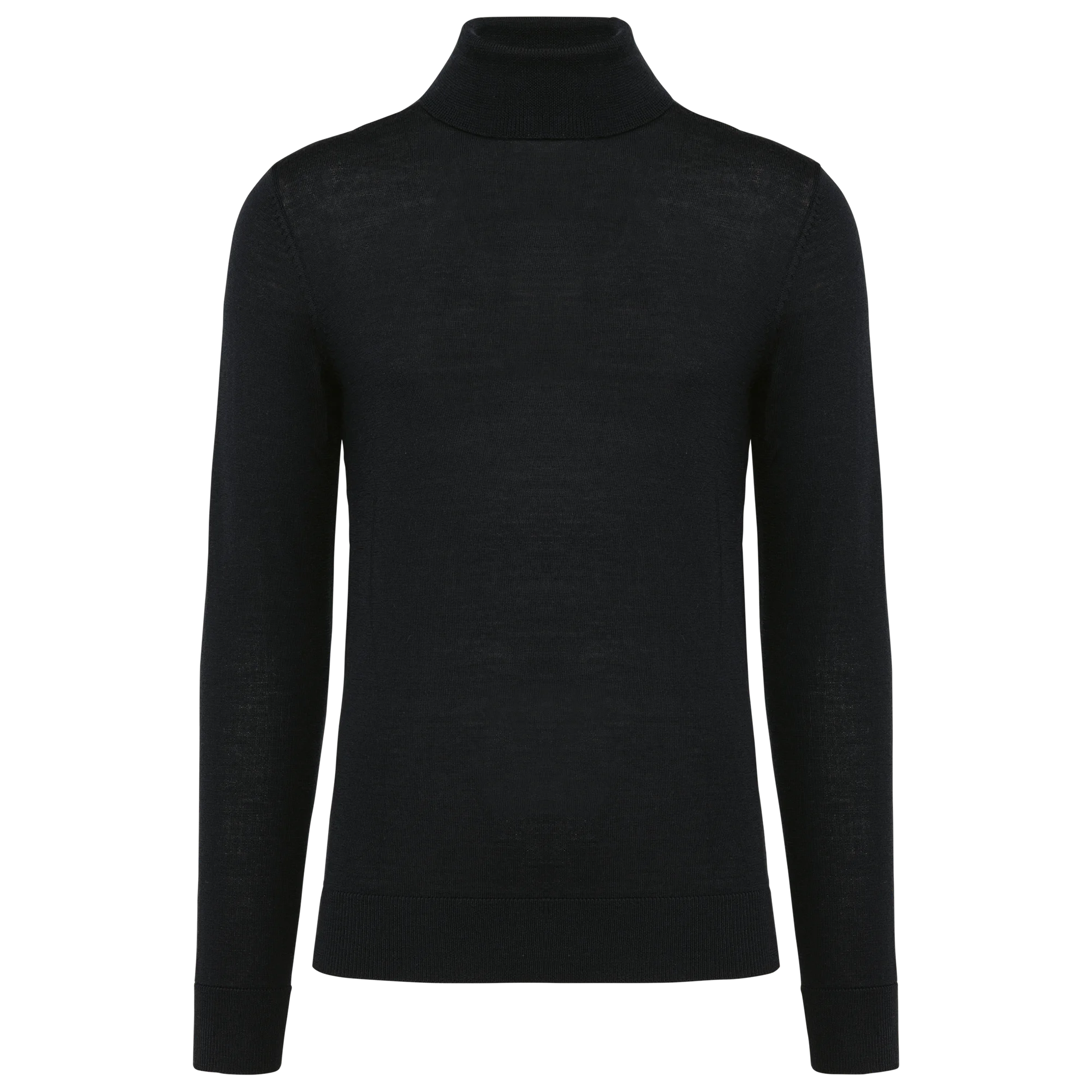 Pull Mérinos col roulé homme — Black