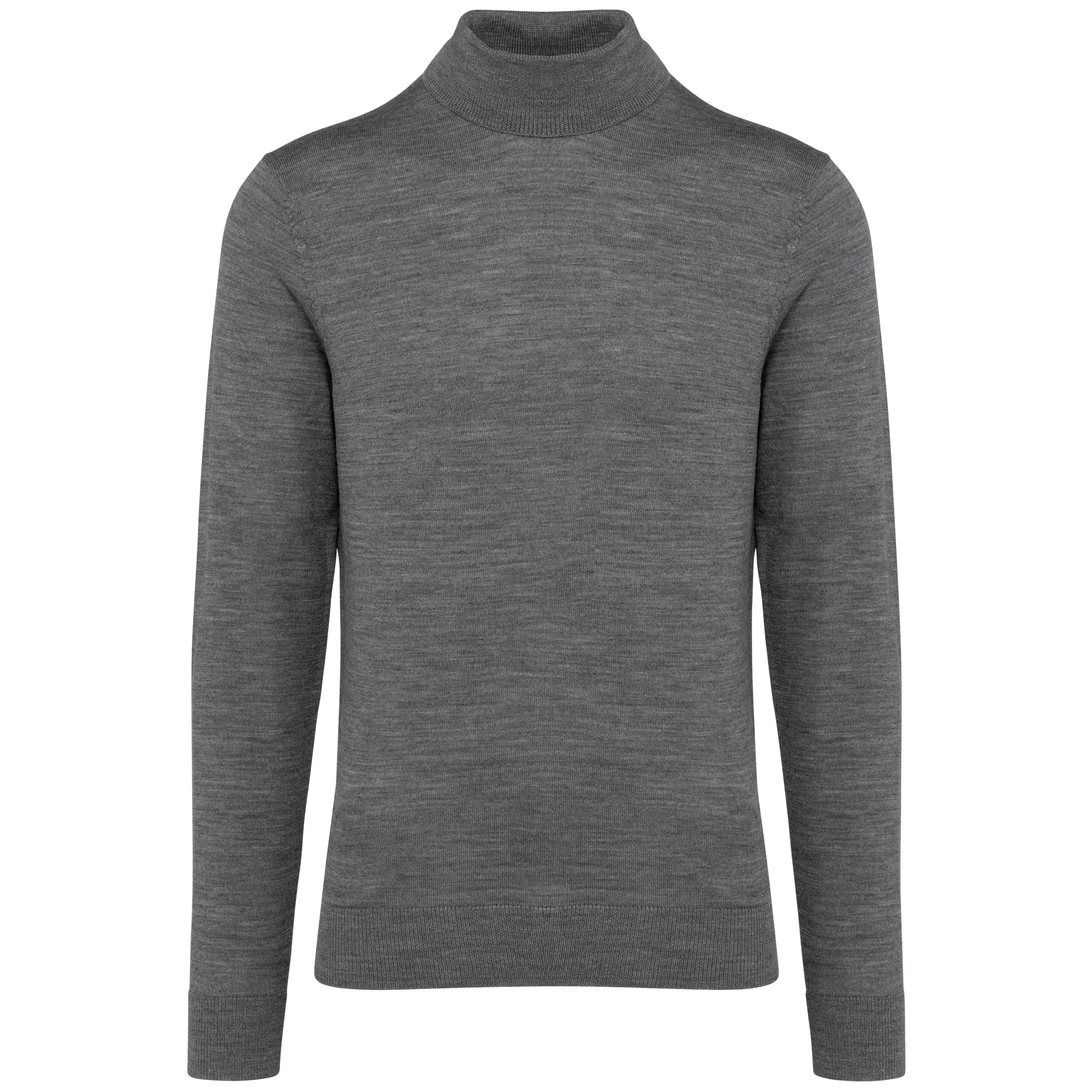 Pull Mérinos col roulé homme — Grey Heather