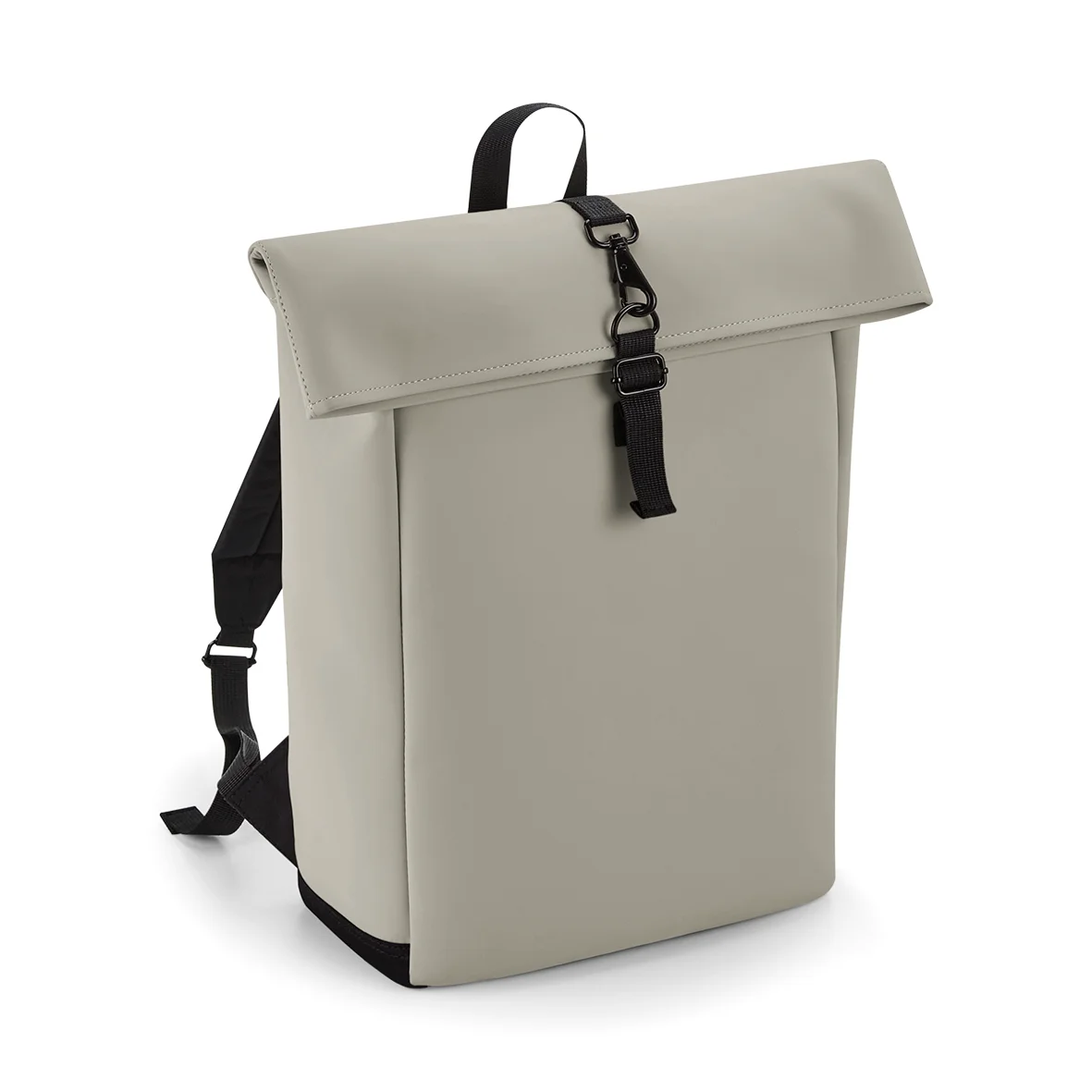Sac à dos avec rabat roll-top en polyuréthane mat — Clay