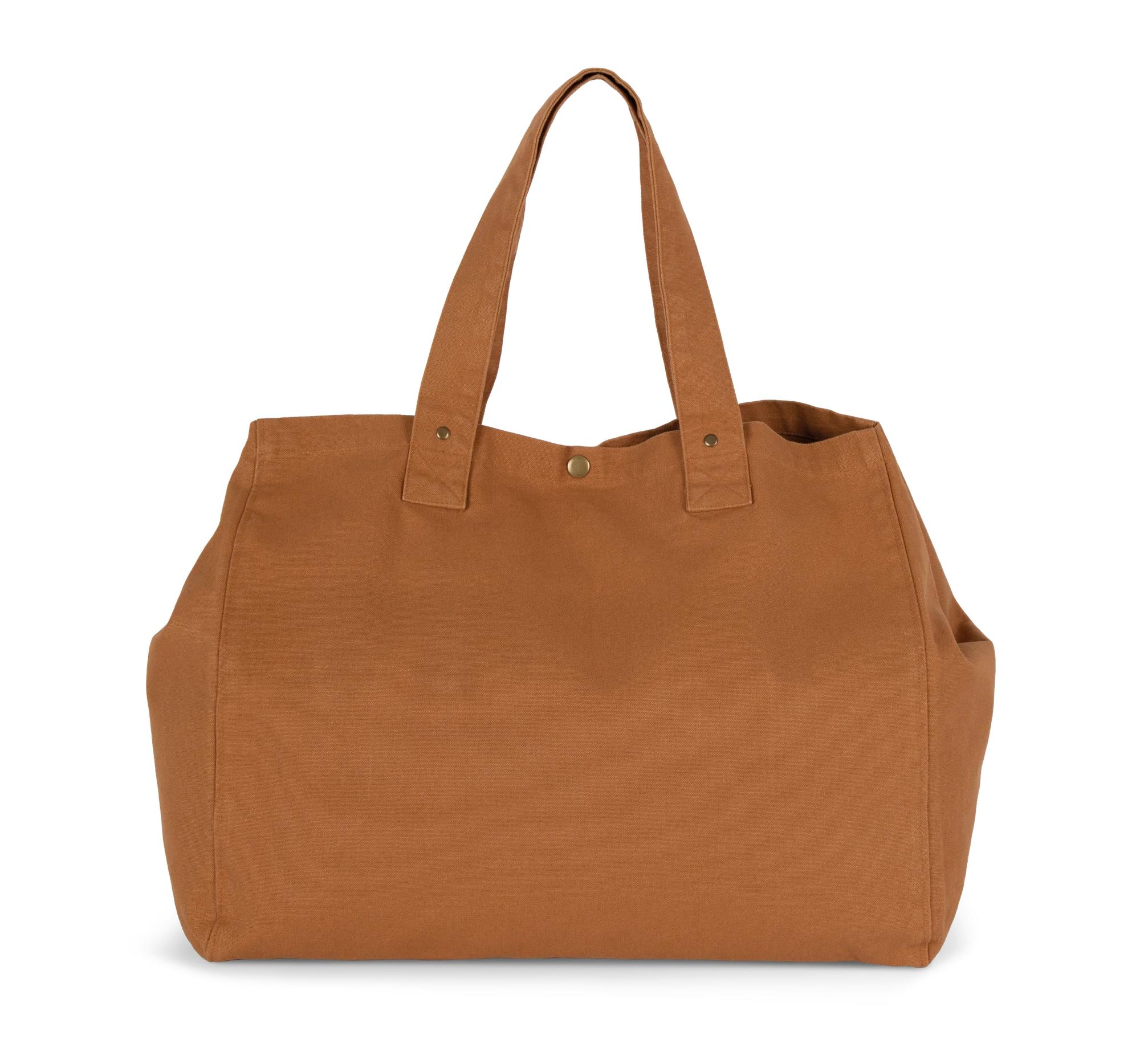 Sac de shopping en coton délavé — Washed Caramel Coffee