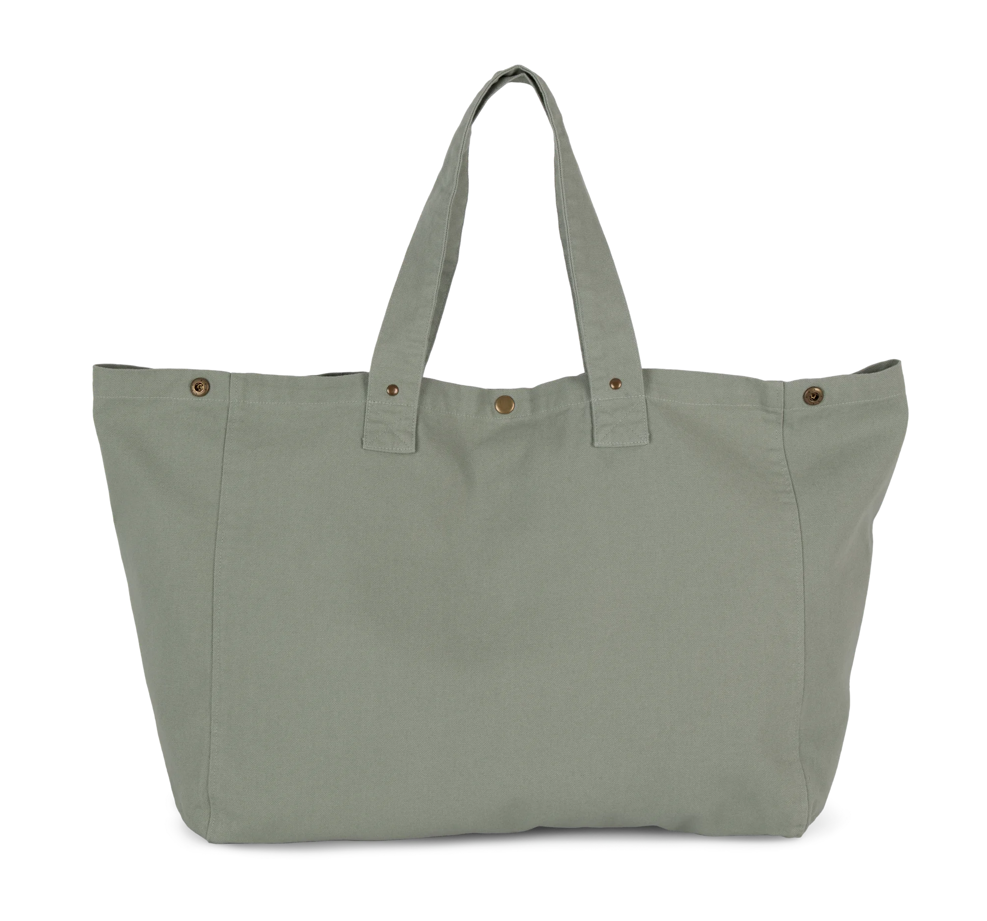 Sac de shopping en coton délavé — Washed Green Clay
