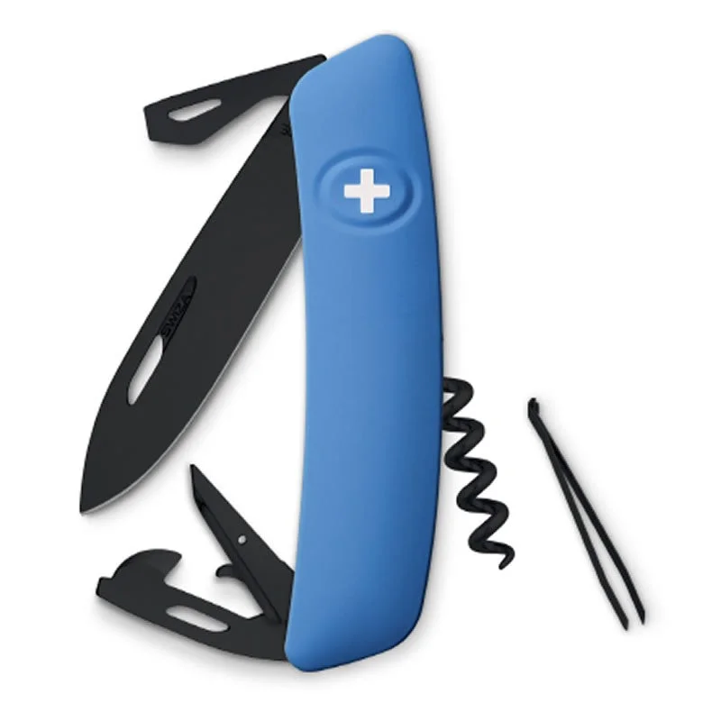 Swiza couteau suisse avec 11 fonctions - D03 Allblack Bleu