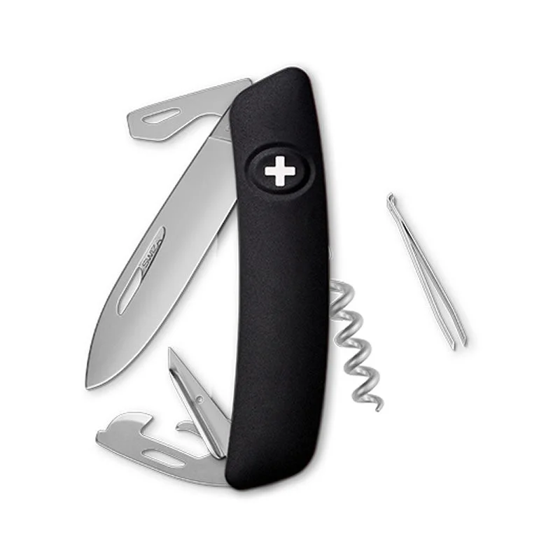 Swiza couteau suisse avec 11 fonctions - D03 Noir Matte — vue 1