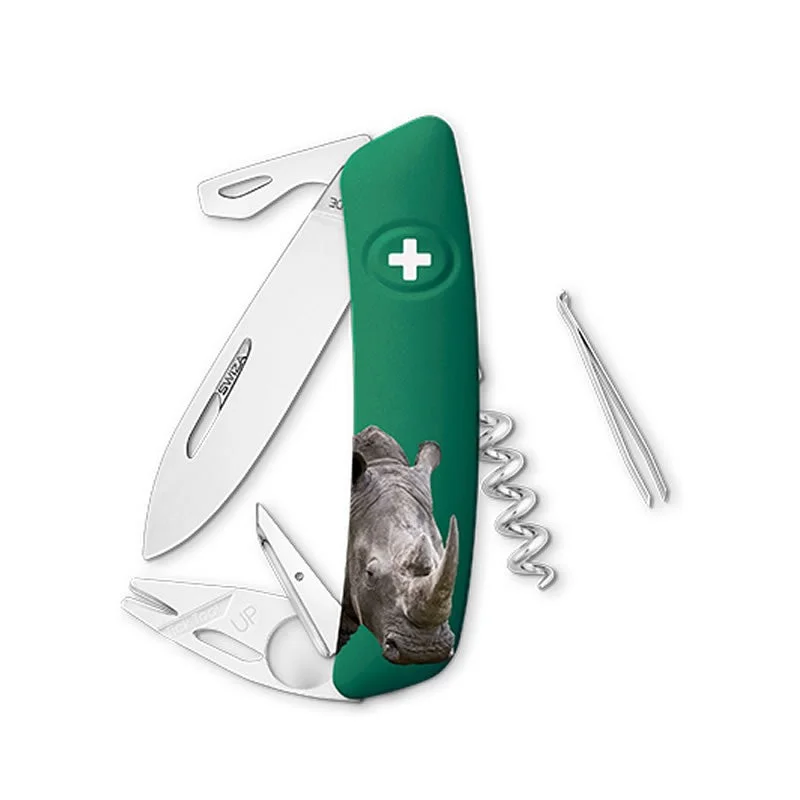 Swiza couteau suisse 11 fonctions et tire-tique TT03 - Rhinocéros