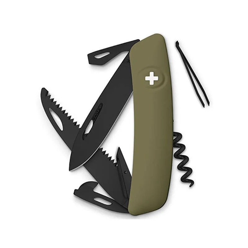 Swiza couteau suisse 12 fonctions D05 - ALLBLACK - Olive