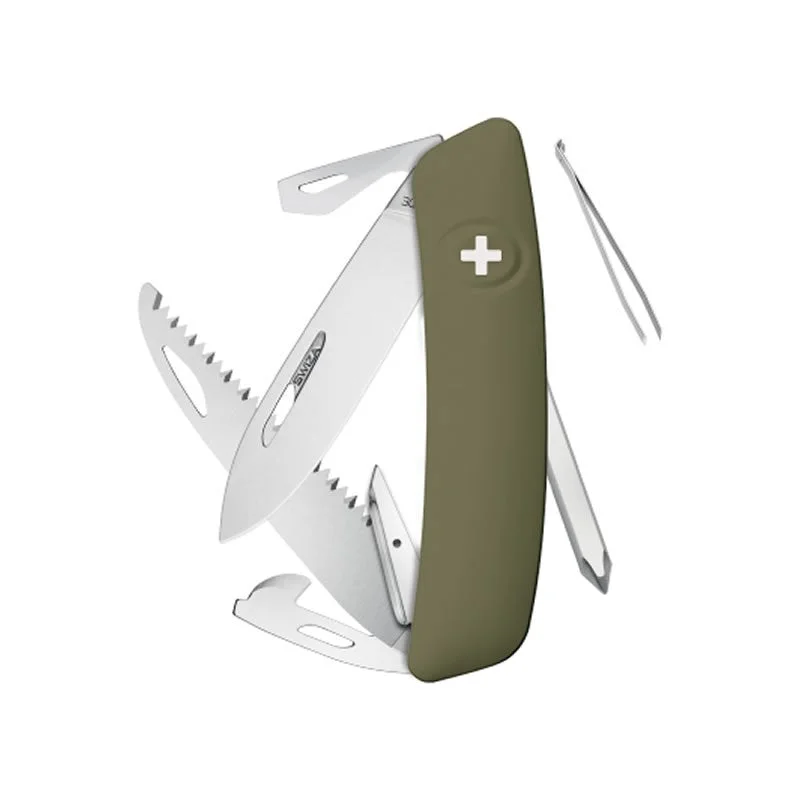 Swiza couteau suisse avec 12 fonctions - D06 Olive