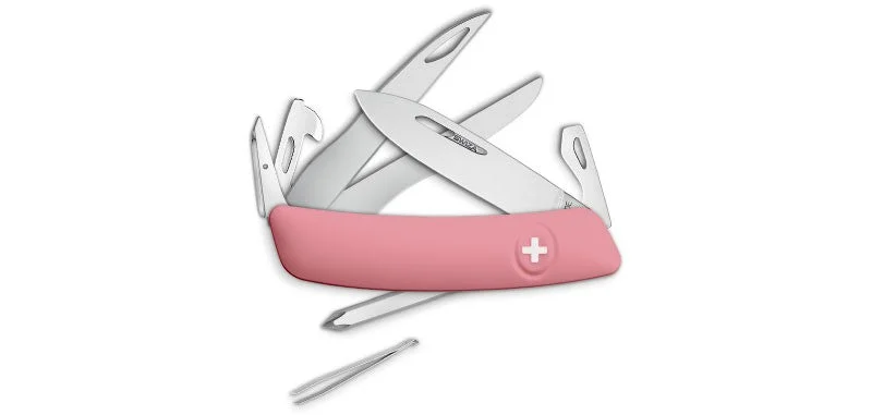 Swiza couteau suisse 12 fonctions D08 - Scissors - rose — vue 1