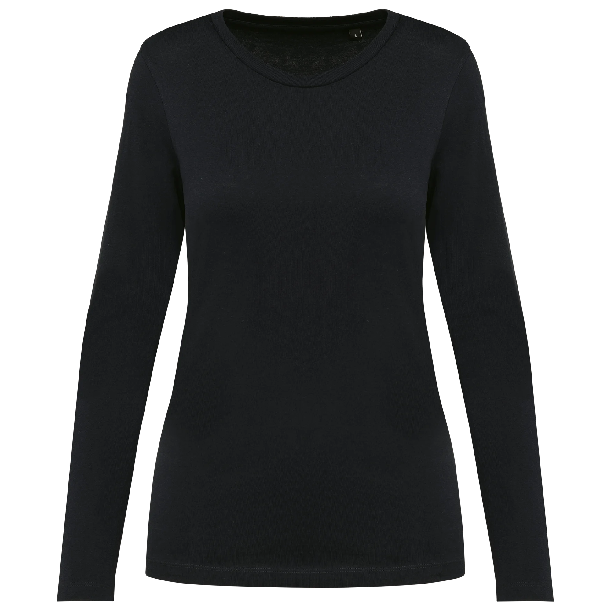 T-shirt Supima® col rond manches longues femme — Black