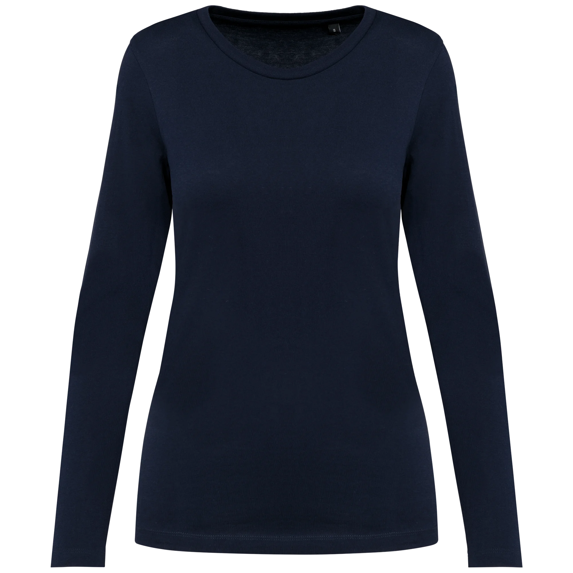 T-shirt Supima® col rond manches longues femme — Deep Navy