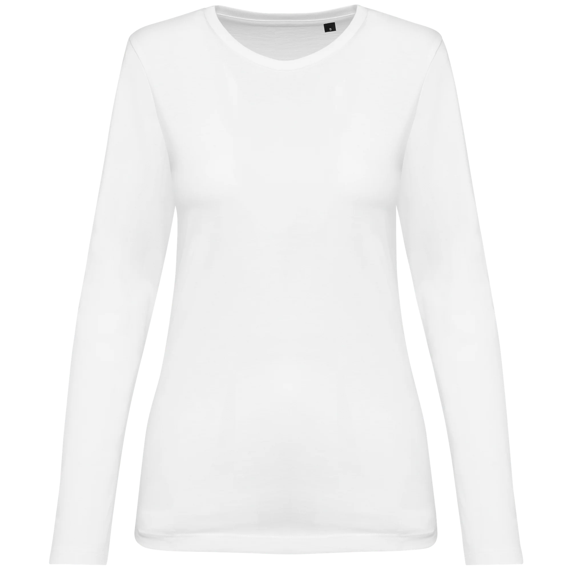 T-shirt Supima® col rond manches longues femme — White