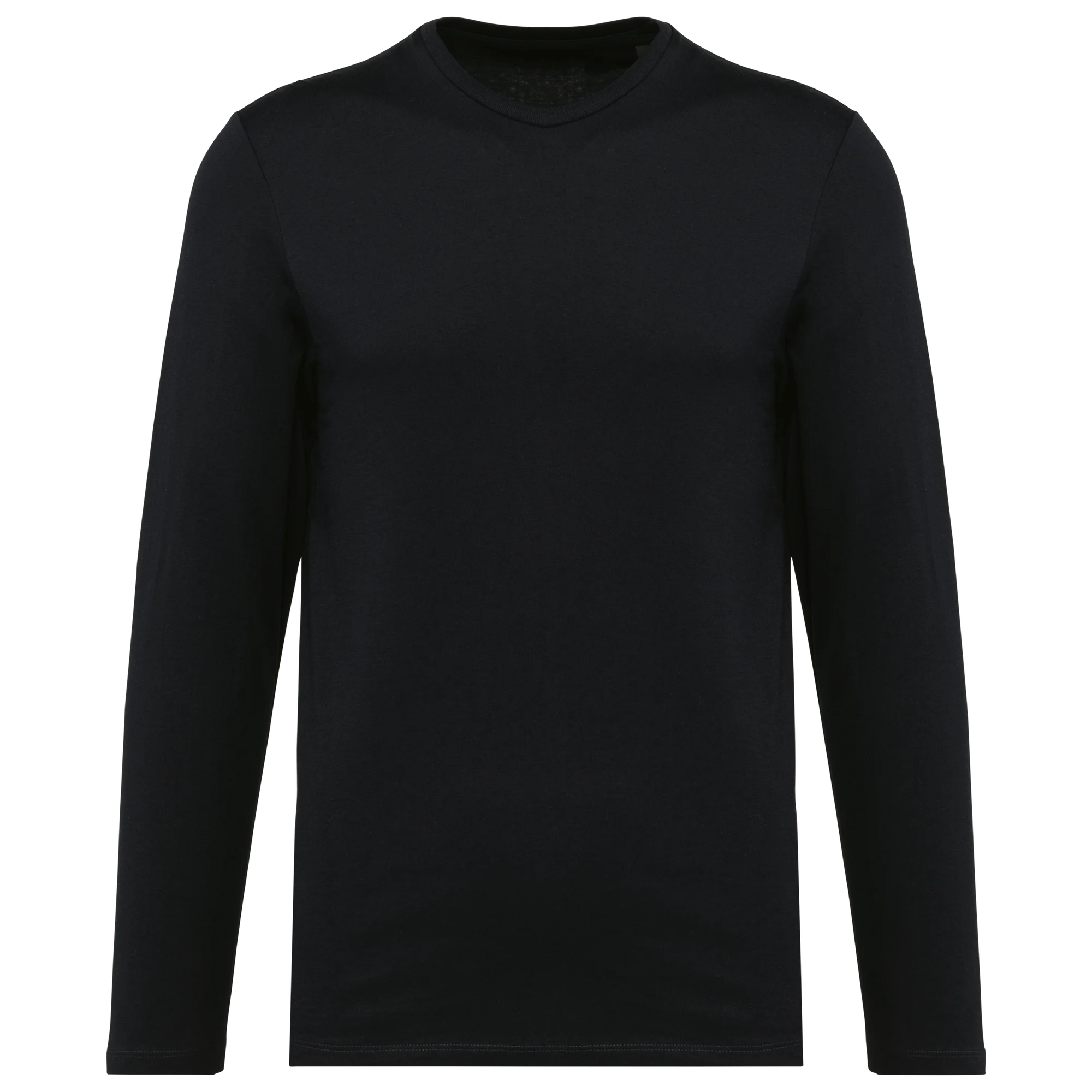T-shirt Supima® col rond manches longues homme — Black