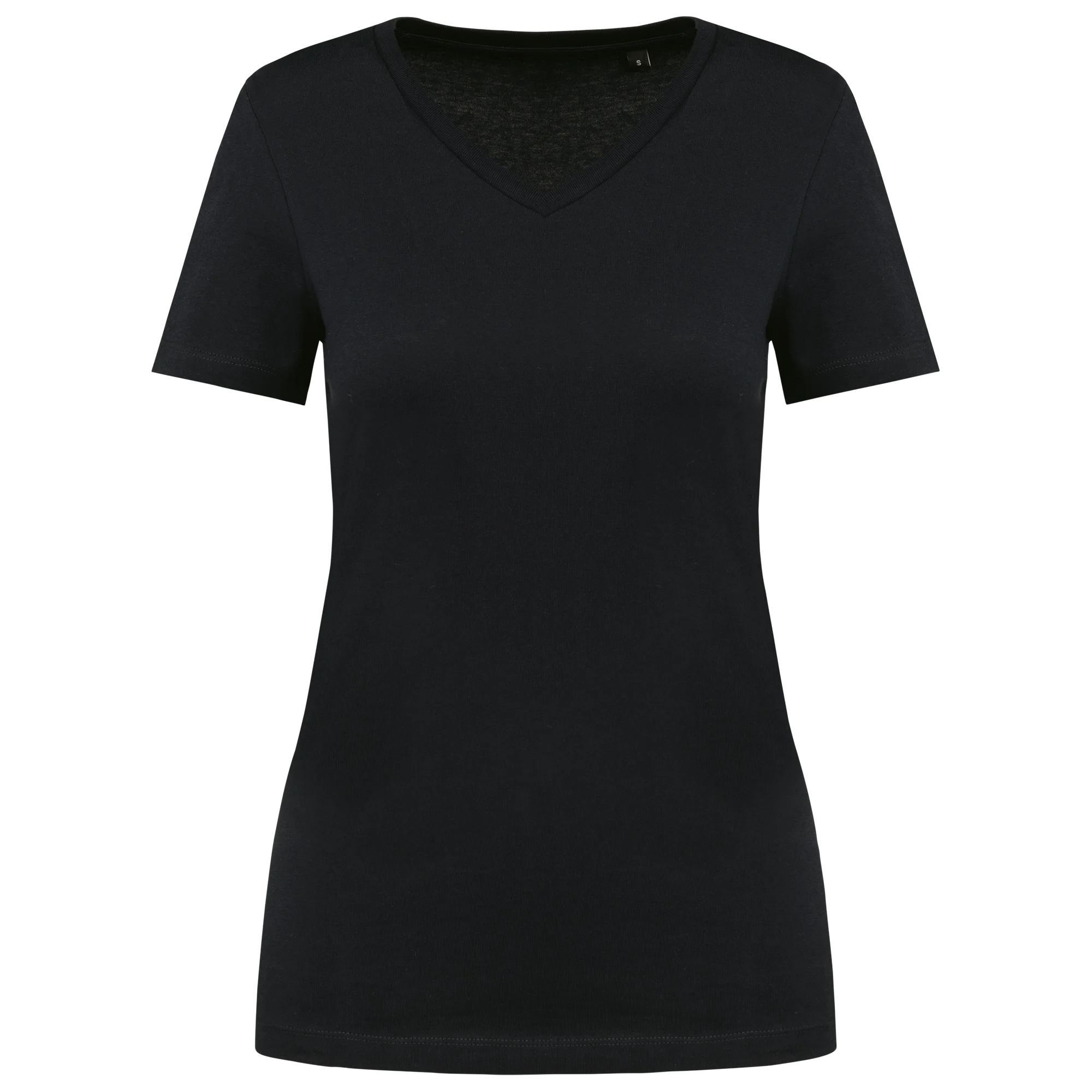 T-shirt Supima® col V manches courtes femme — Black