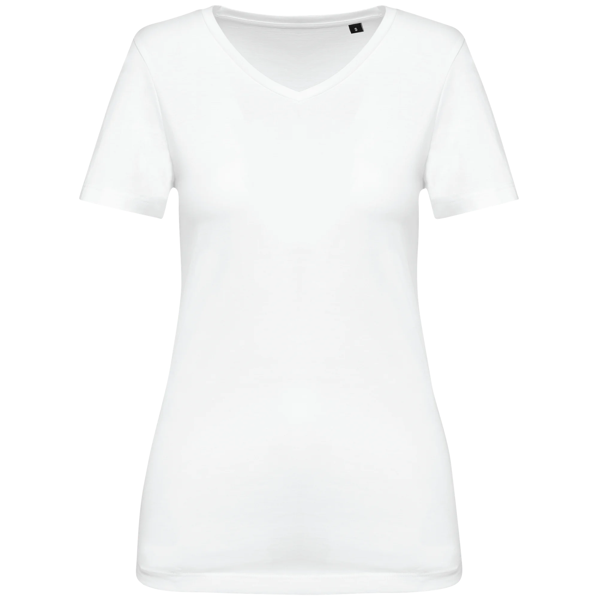 T-shirt Supima® col V manches courtes femme — White