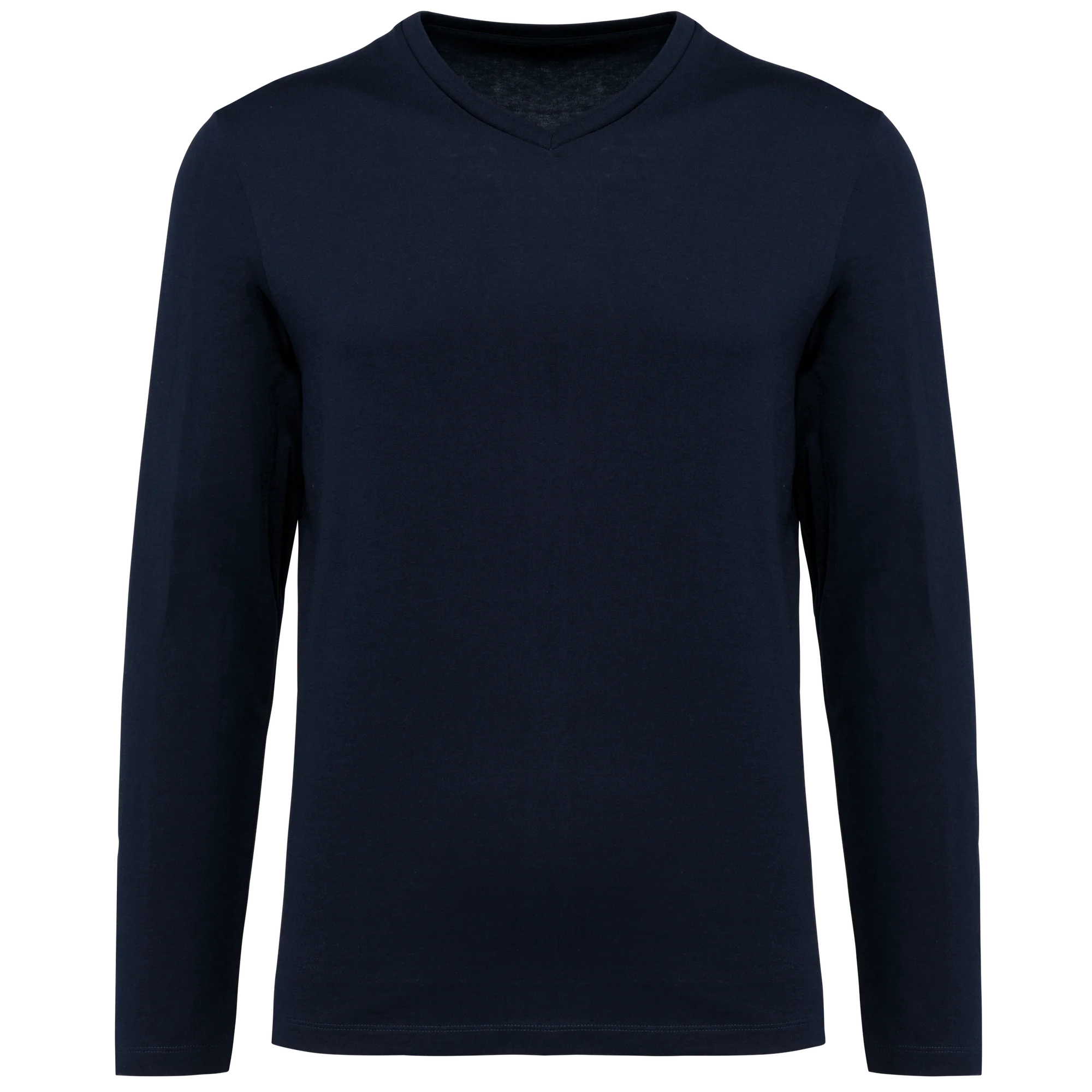 T-shirt Supima® col V manches longues homme — Deep Navy