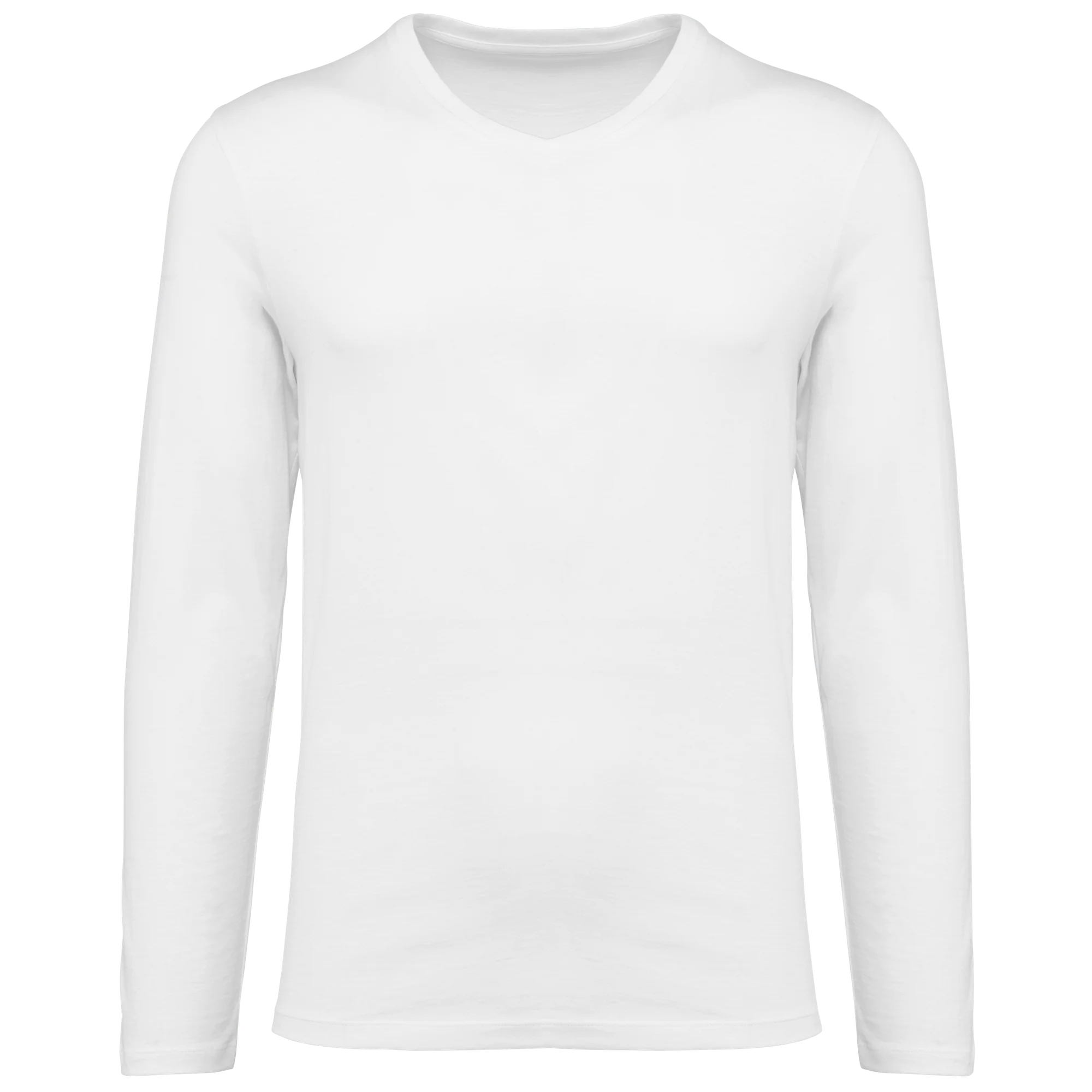 T-shirt Supima® col V manches longues homme — White